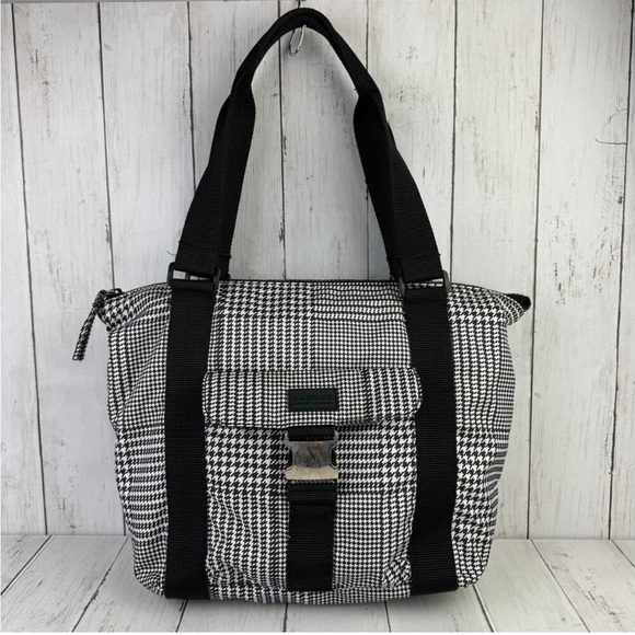 Ralph Lauren Black & White‎ Houndstooth Plaid Tote Bag - Picture 1 of 12
